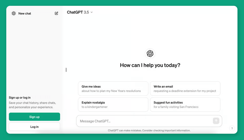 ChatGPT AI Platform UI Preview