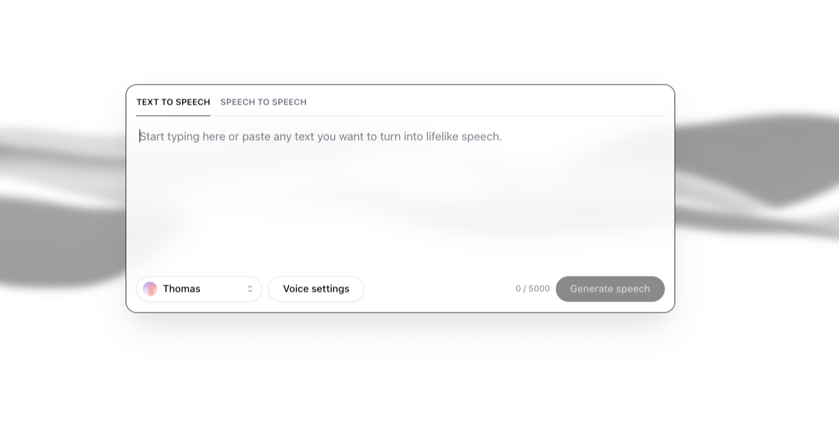 ElevenLabs AI Platform UI Preview