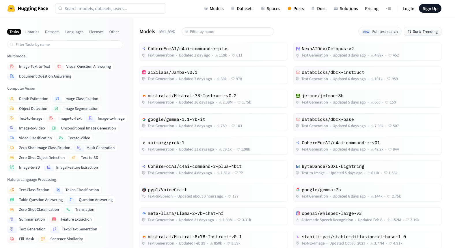 Hugging Face Transformers AI Platform UI Preview